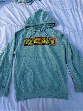 Pac-Man Graphic Hooded Sweatshirt - Teal Green